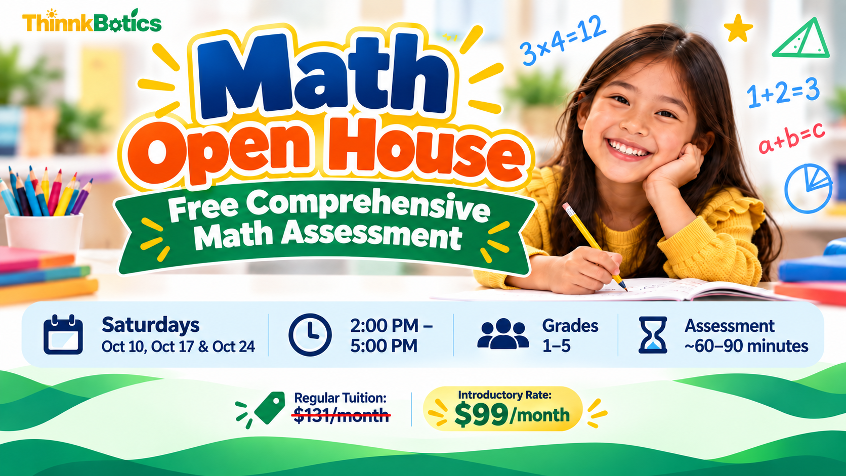 Math Open House and free math assessment at ThinnkBotics