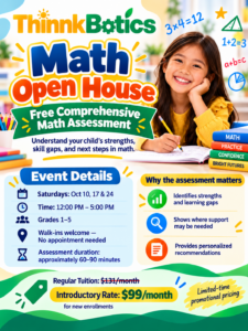 Grade One Issiment Math Free Math Assessment & Math Open House in Prosper, TX - Thinnkbotics